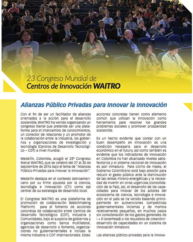 23 Congreso Mundial de Centros de Innovación WAITRO