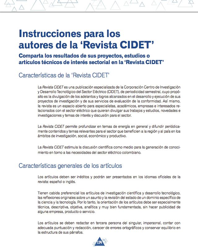 Instrucciones para los autores de la Revista CIDET